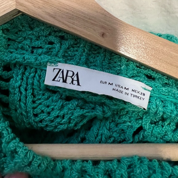 Zara Green Pom Pom Sweater - Picture 3 of 11
